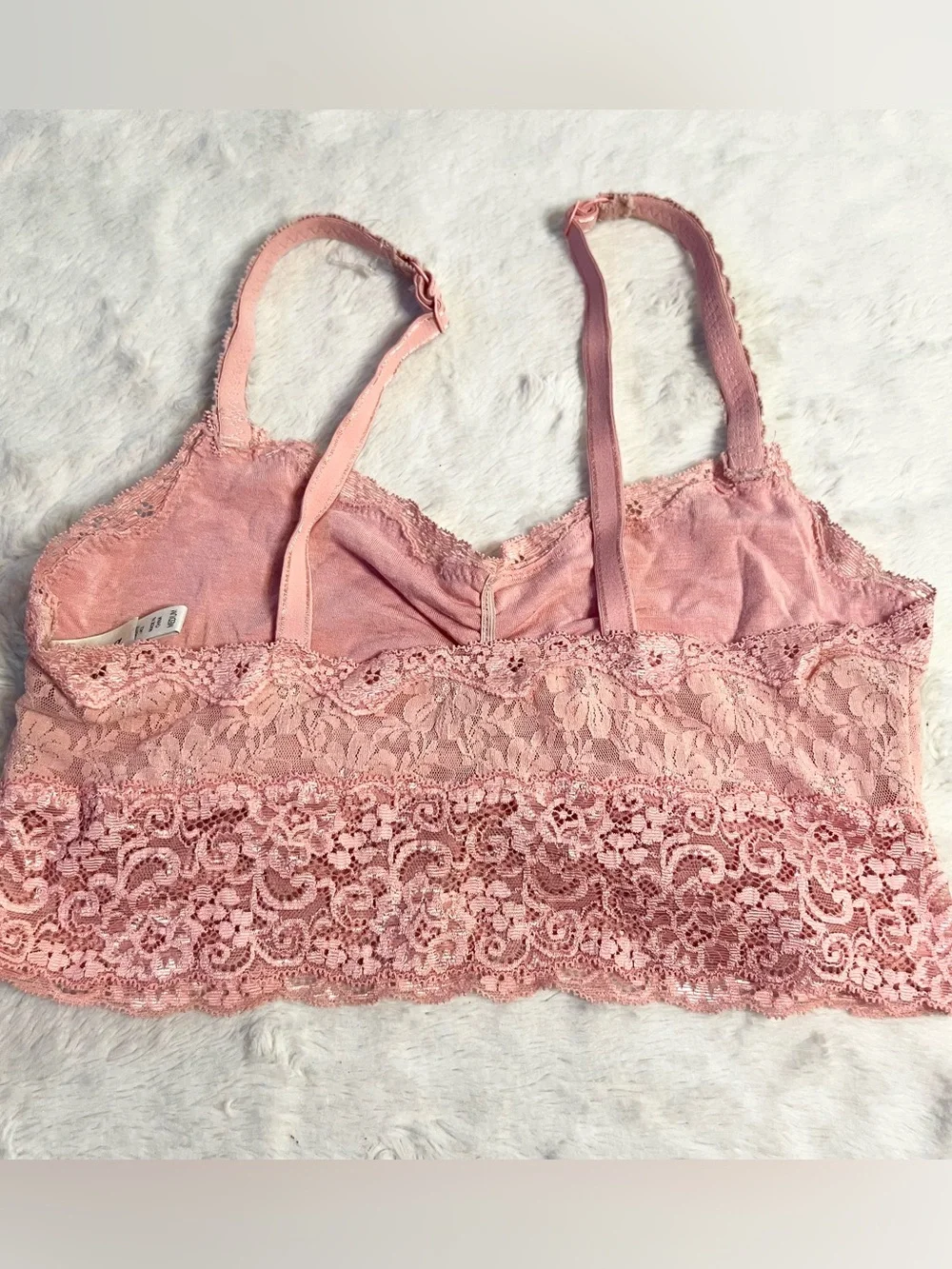Soma Soft Pink Lace Bralette with Adjustable Straps Size Medium